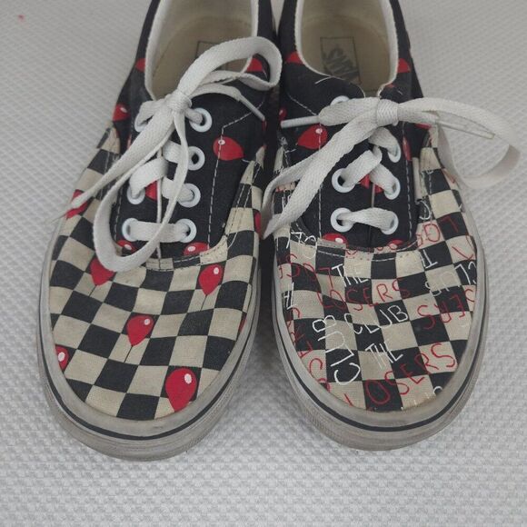 Vans It Losers Club Checkerboard Sneakers White Black Red  Womens 7.5 US Mens 6 - Picture 3 of 10